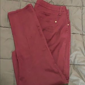 Maroon skinny jeans